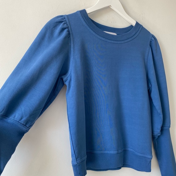 APIECE APART Blue Puff Sleeve Sweatshirt Small - Picture 3 of 7